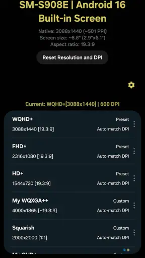 Pixels: Resolution+DPI Changer screenshot