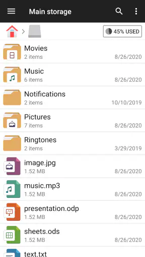 Quản lý tập tin screenshot