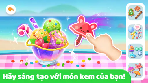 Quầy kem của Bé Gấu Trúc screenshot