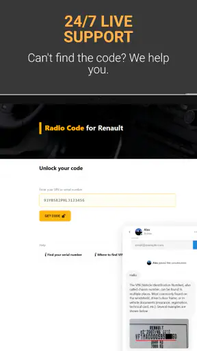 Radio Code for Renault screenshot
