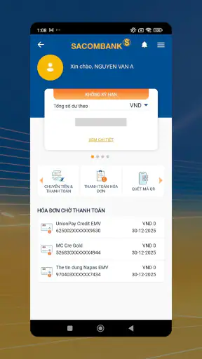 SACOMBANK mBanking screenshot