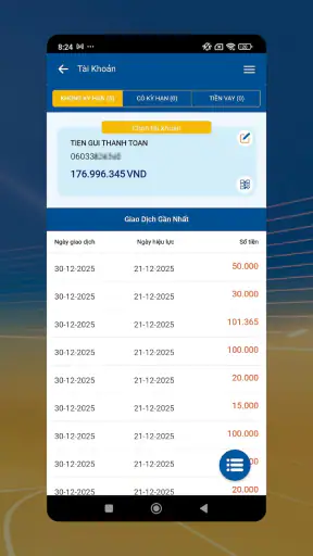 SACOMBANK mBanking screenshot