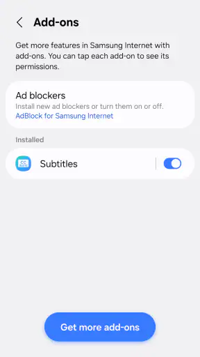 Samsung Internet Browser Beta screenshot