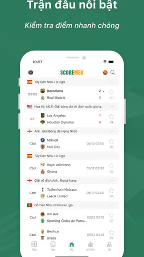 Scoremer - Tỷ số bóng đá screenshot