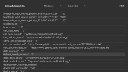 SetEdit SettingsDatabaseEditor screenshot