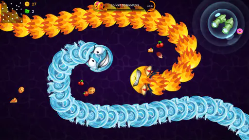 Snake vs Worms: Fun Zone .io screenshot