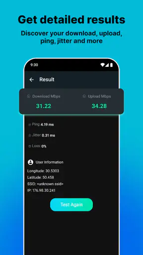 Speed test đo tốc độ mạng wifi screenshot