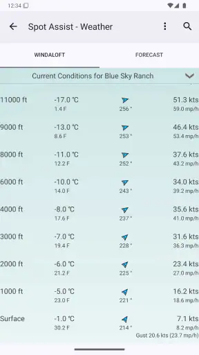 Spot Assist Skydiving Tool screenshot