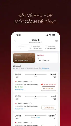 Sun PhuQuoc Airways screenshot
