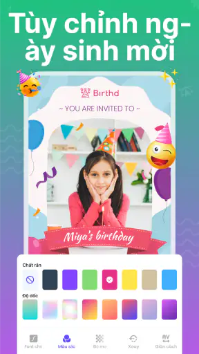 Tạo thiệp mời sinh nhật screenshot