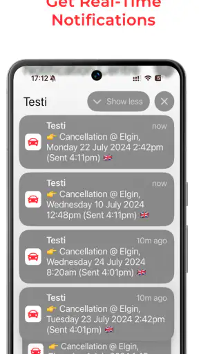Testi Driving Cancellations UK screenshot