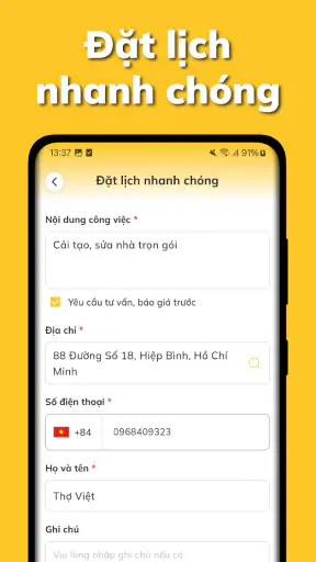 Thợ Việt - Đặt Thợ Nhanh screenshot