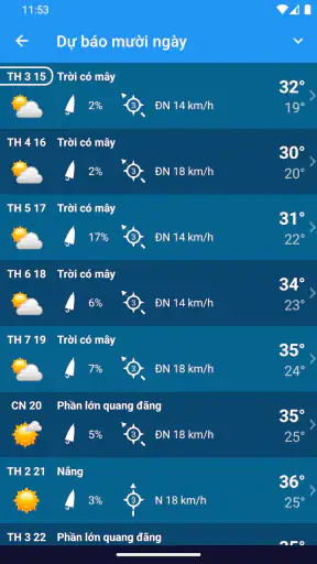 Thời tiết việt nam XL PRO screenshot