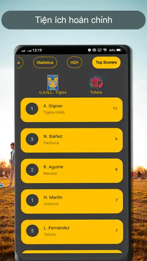 Thống kê bóng đá trực tiếp screenshot