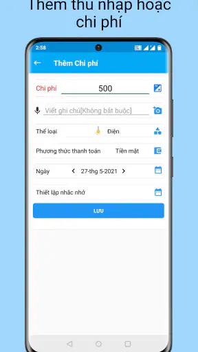 Thu nhập Chi phí- quản lý tiền screenshot