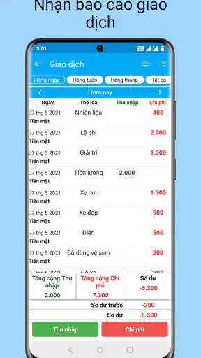 Thu nhập Chi phí- quản lý tiền screenshot