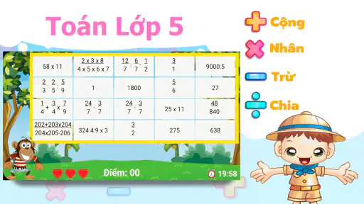 Toán Lớp 1 2 3 4 5 screenshot