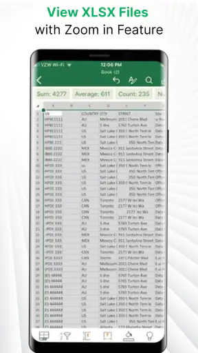 Trình đọc tệp Xlsx với xem Xls screenshot