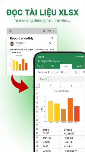 Trình đọc xlsx: Tạo trang tính screenshot