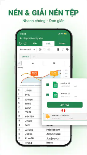 Trình đọc xlsx: Tạo trang tính screenshot