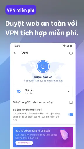 Trình duyệt Opera với VPN screenshot