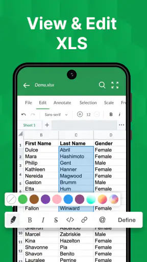 Trình xem và đọc tệp XLS screenshot