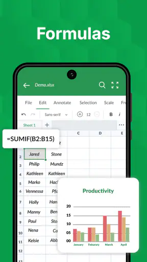 Trình xem và đọc tệp XLS screenshot
