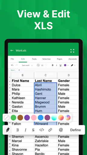 Trình xem và đọc tệp XLS screenshot