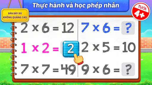 Trò chơi học toán phép nhân screenshot