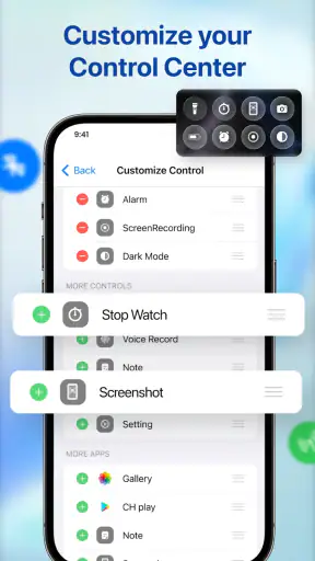Trung tâm điều khiển iOS 26 screenshot