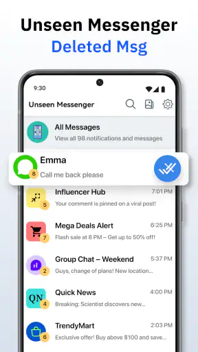 Unseen Messenger - Deleted Msg screenshot