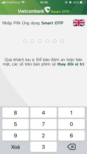 VCB Smart OTP screenshot