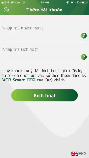 VCB Smart OTP screenshot