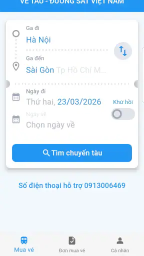 Vé tàu screenshot