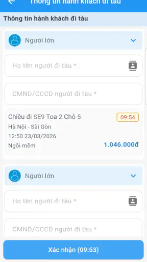 Vé tàu screenshot