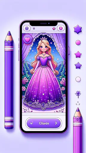 Vẽ tranh tô màu công chúa screenshot