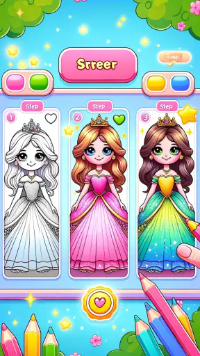 Vẽ tranh tô màu công chúa screenshot