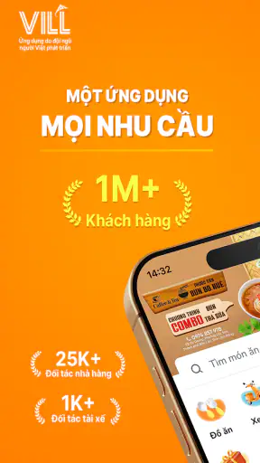 VILL: Đặt xe & giao đồ ăn screenshot