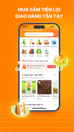 VILL: Đặt xe & giao đồ ăn screenshot