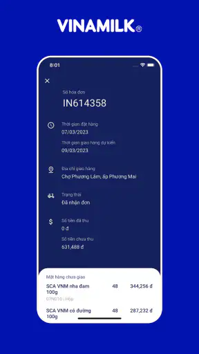 Vinamilk B2B screenshot