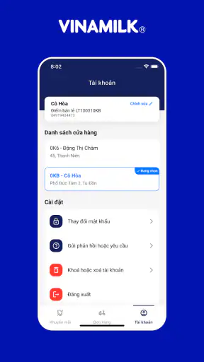 Vinamilk B2B screenshot