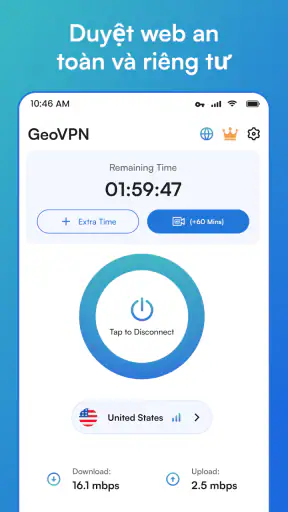 VPN nhanh và an toàn: GeoVPN screenshot