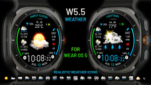 Weather watch face W5.5 screenshot