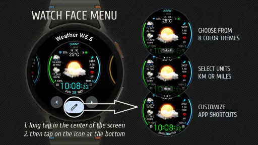 Weather watch face W5.5 screenshot