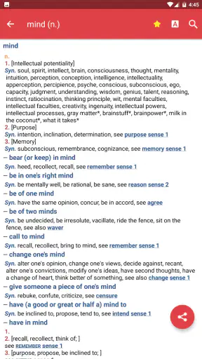 Webster's Thesaurus screenshot