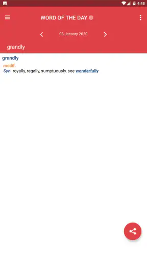 Webster's Thesaurus screenshot