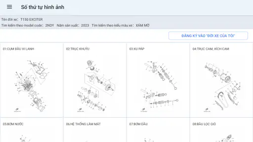 YAMAHA PartsCatalogue VNM screenshot